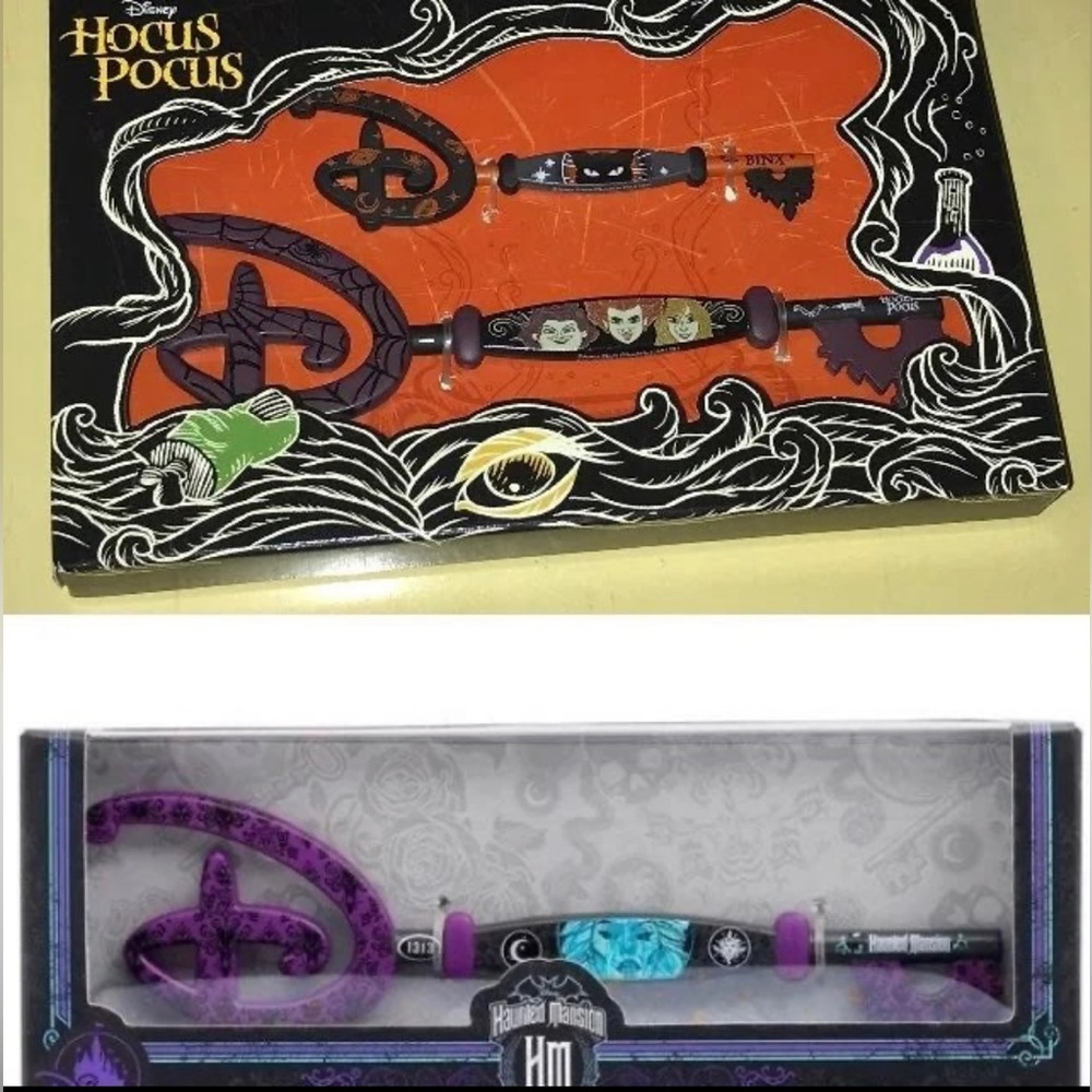 Disney Hocus Pocus and Haunted Mansion collectible key bundle